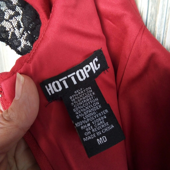 Hot topic Peter Pan collar dress red & black medium - Picture 10 of 10